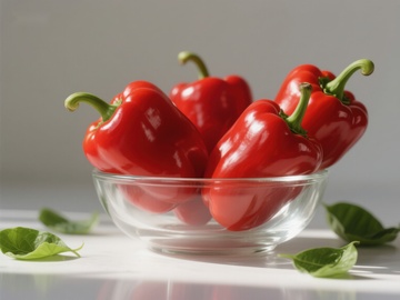 玻璃碗中的鲜红甜椒