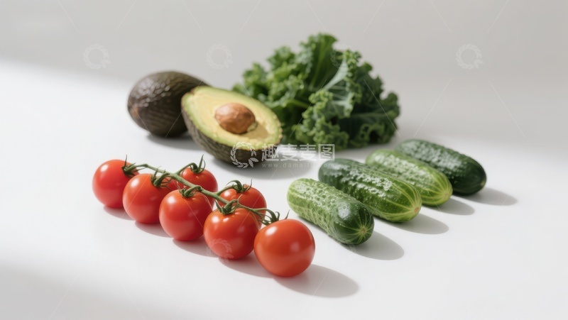 高清大图下载【趣麦麦图】新鲜蔬菜与水果的组合展示