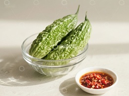 苦瓜配辣椒酱，清新健康美食