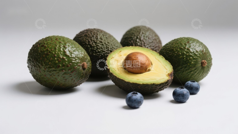 高清大图下载【趣麦麦图】新鲜牛油果与蓝莓的组合