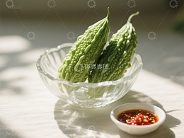 苦瓜配蘸料，清新健康美食