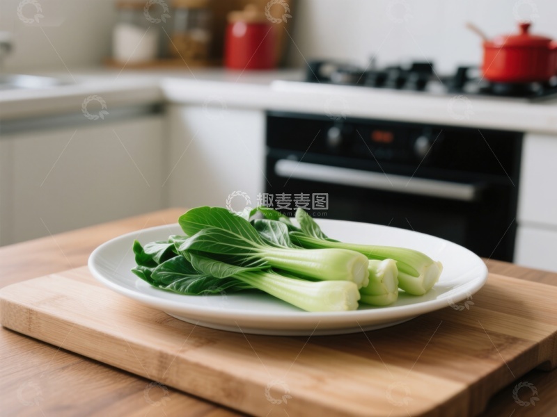 高清大图下载【趣麦麦图】厨房台面上的青菜