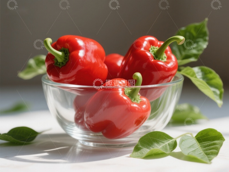 高清大图下载【趣麦麦图】玻璃碗中的红辣椒