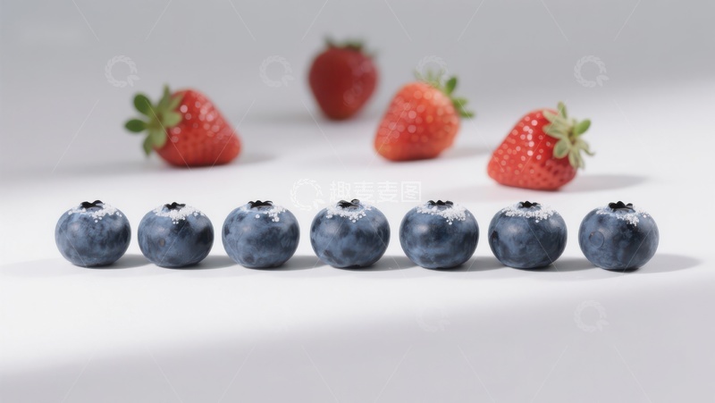 高清大图下载【趣麦麦图】蓝莓与草莓的清新排列