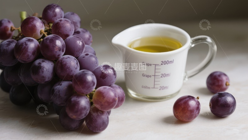 高清大图下载【趣麦麦图】葡萄与量杯中的液体