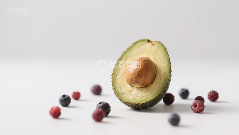 高清大图下载【趣麦麦图】切开的牛油果与浆果