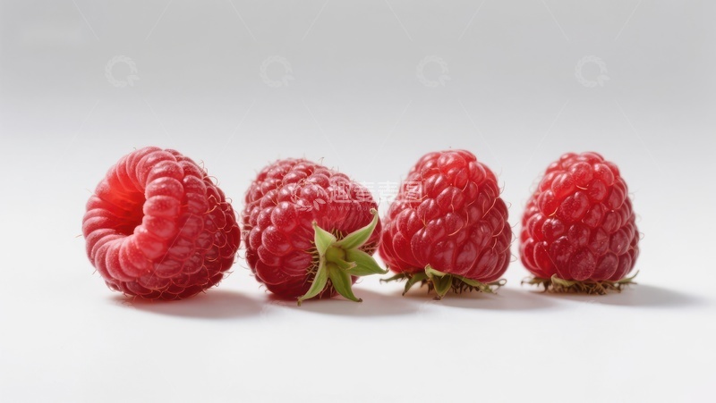 高清大图下载【趣麦麦图】四颗新鲜红莓整齐排列