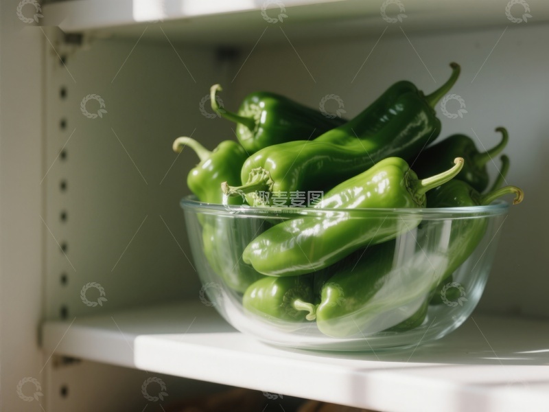 高清大图下载【趣麦麦图】玻璃碗中的青椒