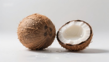 新鲜椰子与切开的椰子