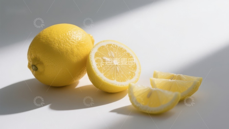 高清大图下载【趣麦麦图】新鲜柠檬与切片的静物摄影