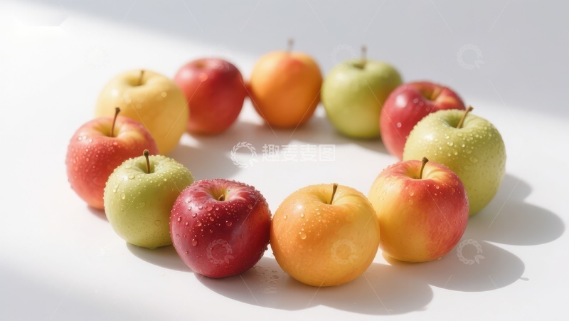 高清大图下载【趣麦麦图】色彩斑斓的苹果排列