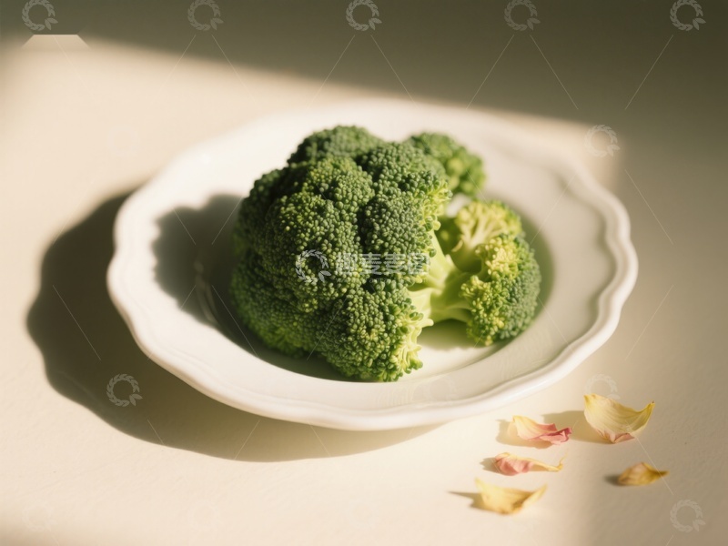 高清大图下载【趣麦麦图】盘中的新鲜西兰花