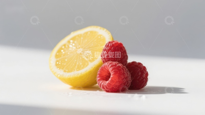 高清大图下载【趣麦麦图】柠檬与覆盆子的清新组合