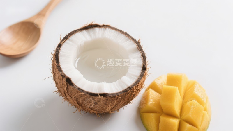 高清大图下载【趣麦麦图】椰子与芒果的清新组合