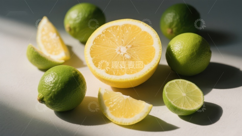 高清大图下载【趣麦麦图】柠檬与青柠的清新组合