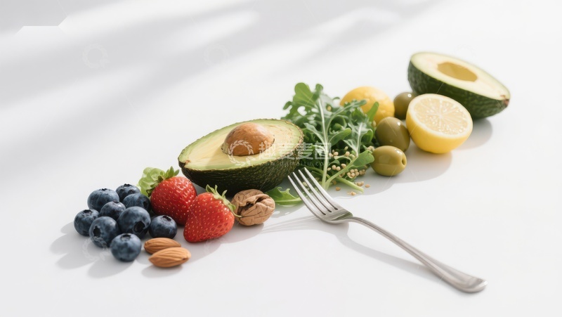 高清大图下载【趣麦麦图】新鲜水果与坚果的健康组合