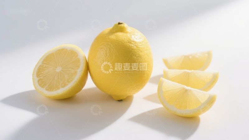 高清大图下载【趣麦麦图】新鲜柠檬与切片展示