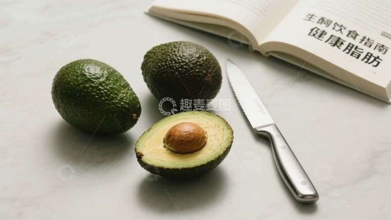 高清大图下载【趣麦麦图】新鲜牛油果与健康饮食指南