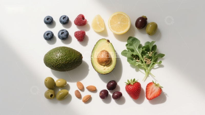 高清大图下载【趣麦麦图】新鲜水果与蔬菜的健康组合