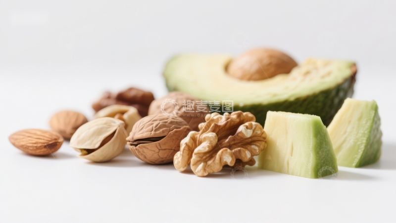 高清大图下载【趣麦麦图】坚果与牛油果的健康组合