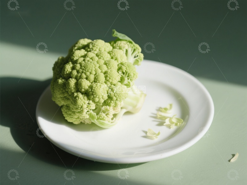 高清大图下载【趣麦麦图】盘中的绿色花椰菜