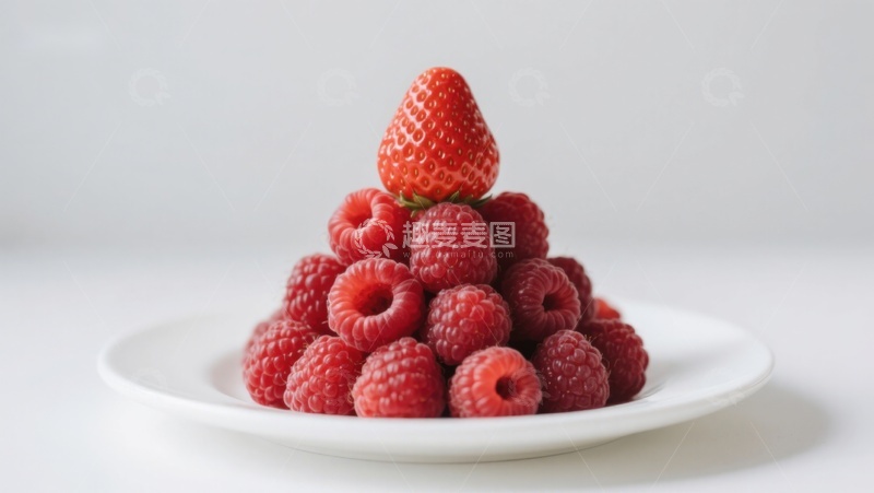高清大图下载【趣麦麦图】草莓顶上的树莓堆
