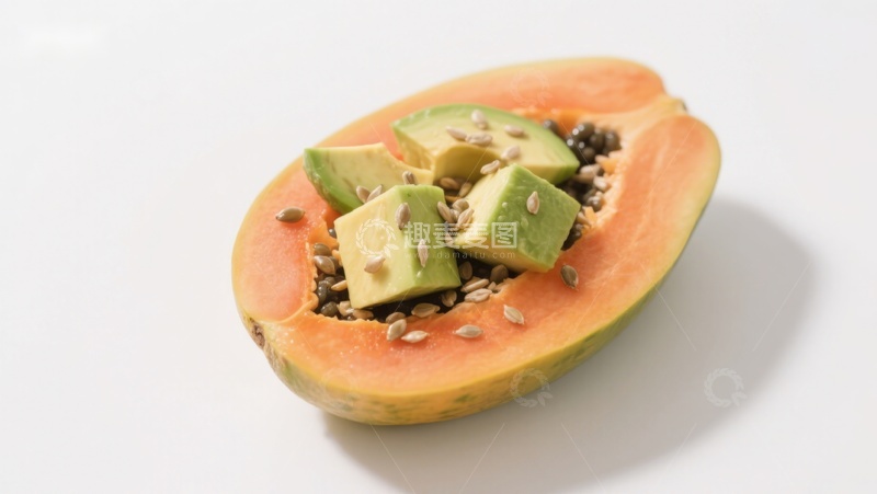 高清大图下载【趣麦麦图】木瓜内嵌牛油果块