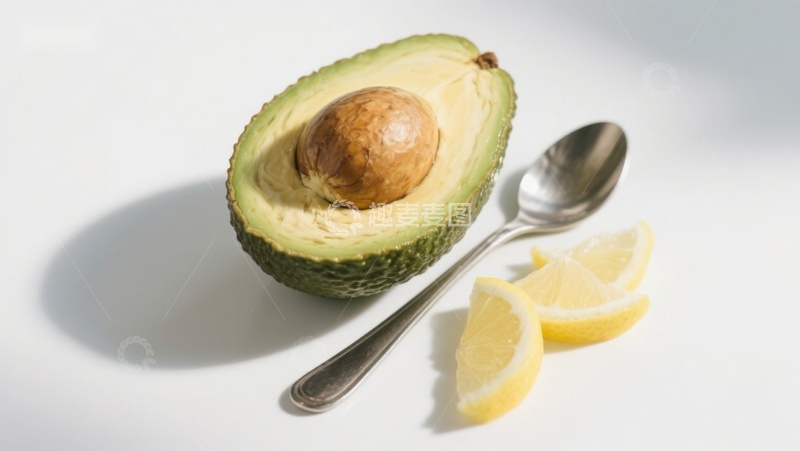 高清大图下载【趣麦麦图】切开的牛油果与柠檬片