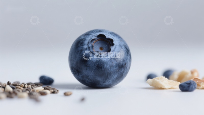 高清大图下载【趣麦麦图】蓝莓与坚果的健康组合