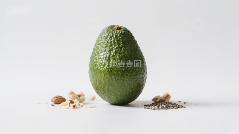 高清大图下载【趣麦麦图】新鲜牛油果与坚果种子的组合