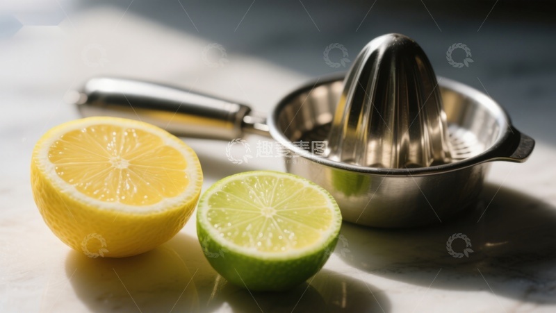 高清大图下载【趣麦麦图】柠檬青柠与榨汁器