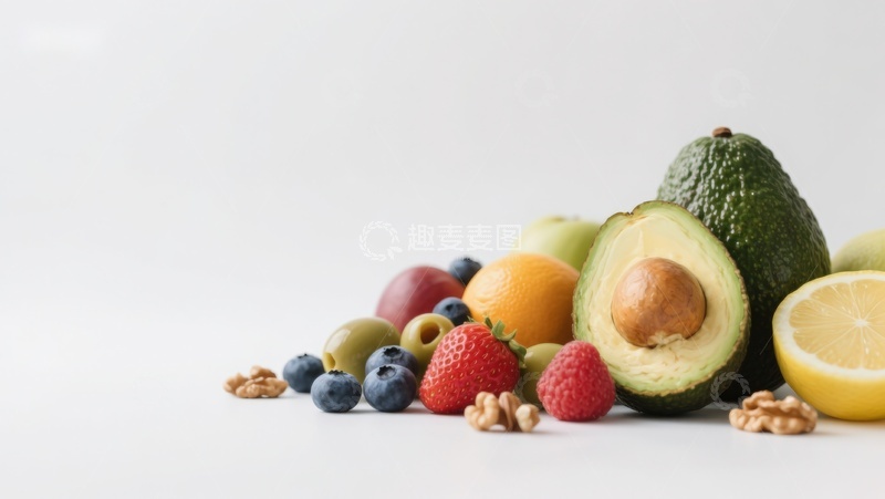 高清大图下载【趣麦麦图】新鲜水果与坚果的健康组合