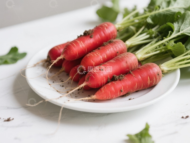 高清大图下载【趣麦麦图】新鲜红萝卜盘中展示