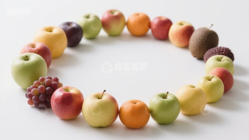高清大图下载【趣麦麦图】多彩水果围成的圆形图案
