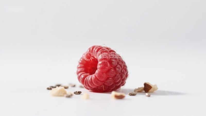 高清大图下载【趣麦麦图】新鲜覆盆子与坚果碎片