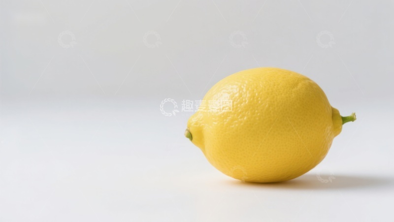 高清大图下载【趣麦麦图】新鲜柠檬静置于白色背景