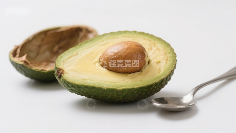 高清大图下载【趣麦麦图】切开的牛油果与勺子