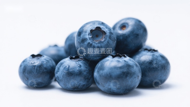 高清大图下载【趣麦麦图】新鲜蓝莓堆叠特写