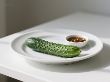 盘中黄瓜配酱料
