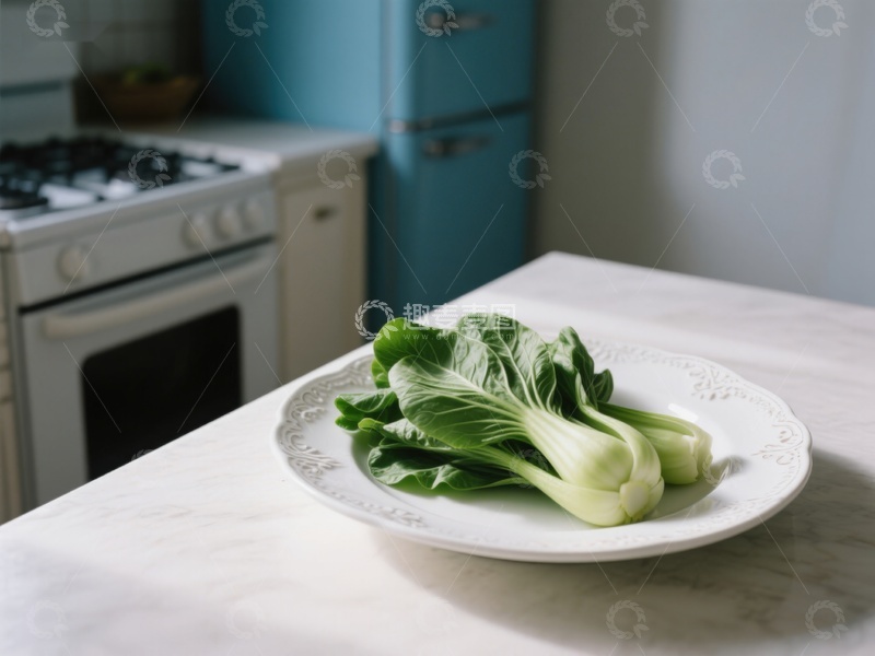 高清大图下载【趣麦麦图】厨房台面上的青菜