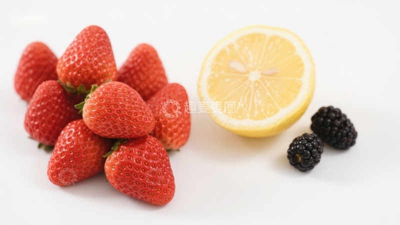 高清大图下载【趣麦麦图】草莓、黑莓与柠檬的清新组合