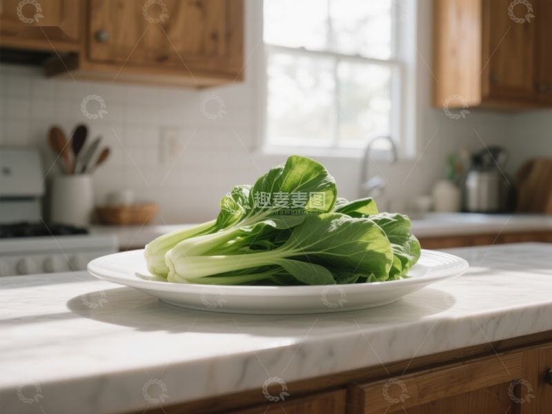 高清大图下载【趣麦麦图】厨房台面上的青菜
