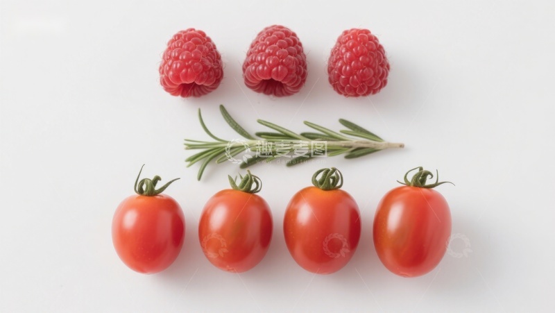 高清大图下载【趣麦麦图】樱桃番茄与覆盆子的清新组合