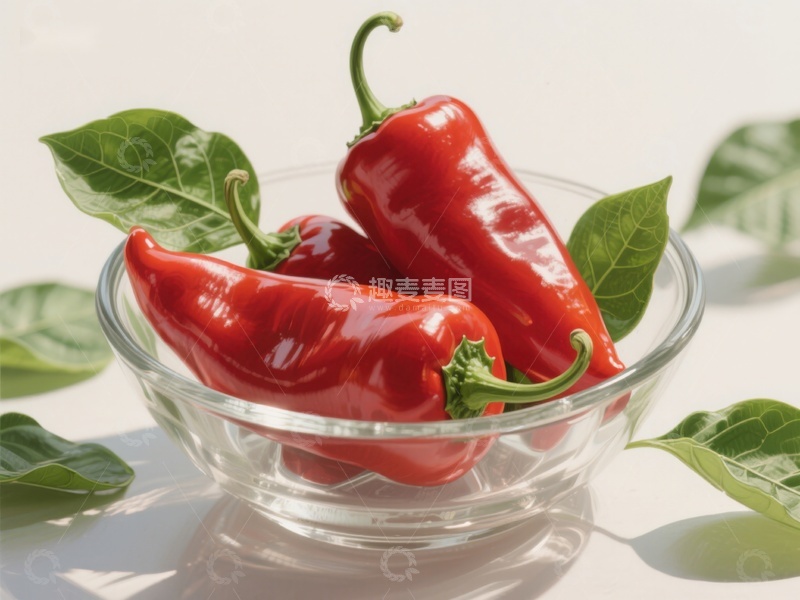 高清大图下载【趣麦麦图】玻璃碗中的鲜红辣椒
