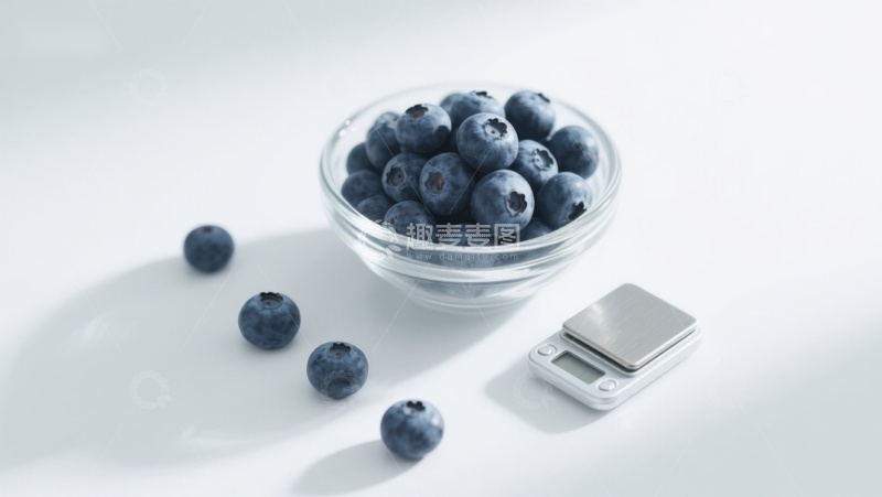 高清大图下载【趣麦麦图】蓝莓与电子秤的静物组合