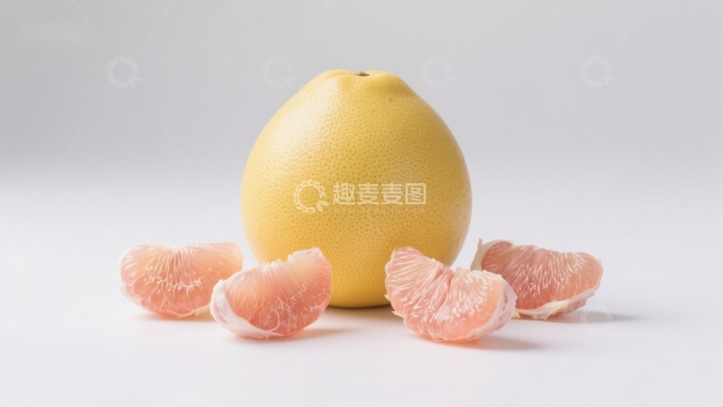 高清大图下载【趣麦麦图】新鲜柚子与果肉特写