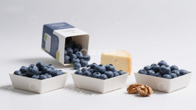 高清大图下载【趣麦麦图】蓝莓与奶酪的清新组合