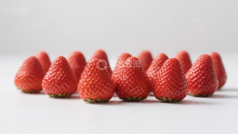 高清大图下载【趣麦麦图】新鲜草莓整齐排列