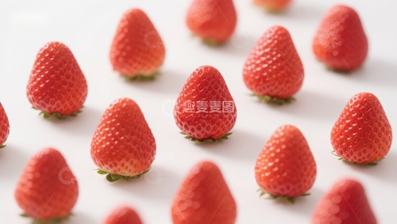 高清大图下载【趣麦麦图】新鲜草莓整齐排列