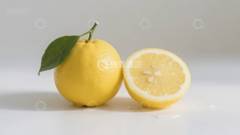 高清大图下载【趣麦麦图】新鲜柠檬与切片展示